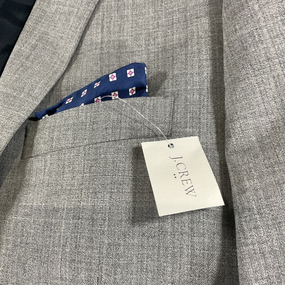 J.Crew Thompson Voyager Sport Coat Blazer 40R 100% Wool Gray Mens Suit Jacket - Picture 8 of 15